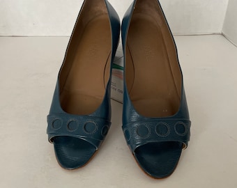 Zapatos planos con punta abierta Hermes Vintage Royal Blue