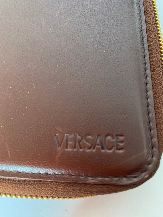 Gianni Versace Vintage Large Ladies Brown Leather… - image 9