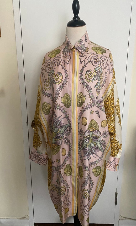 Gianni Versace Vintage Couture Silk Printed Dress