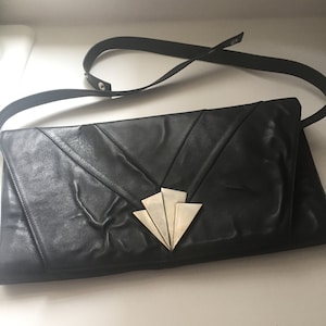 RARE Gianni Versace Lambskin Navy Blue Pochette 1980er Jahre