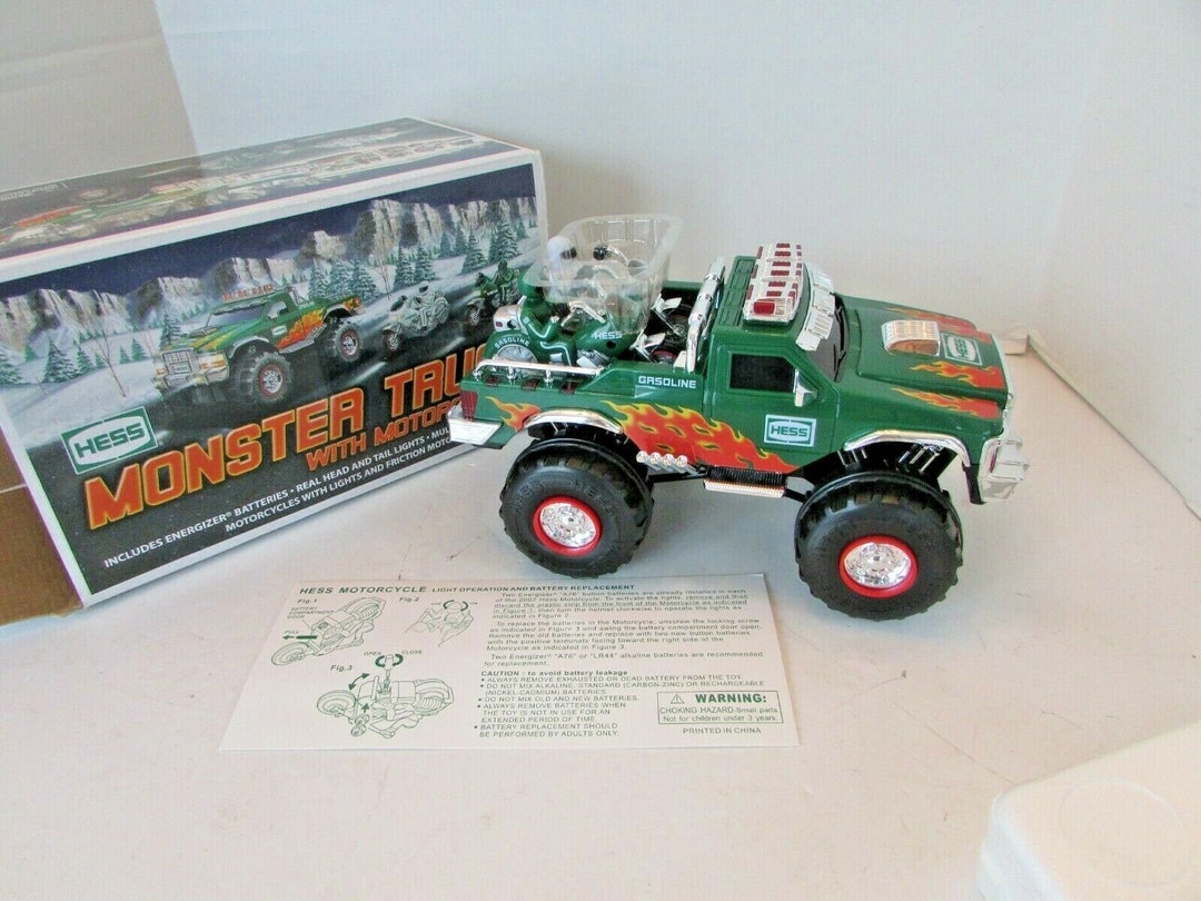 Hess C 46 2007 Monster Truck With 2 Motorcycles Green and White Etsy