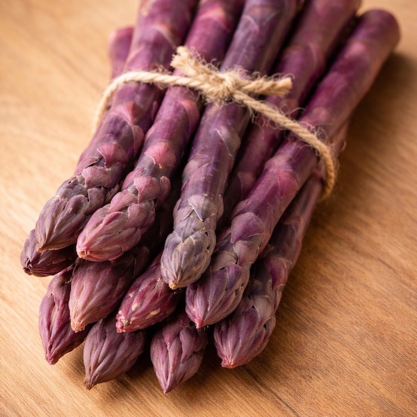 5 Purple Passion Organic Asparagus Crowns - 2 Year Bare Root Plants - Sweet Tender Spears - From Hand Picked Nursery