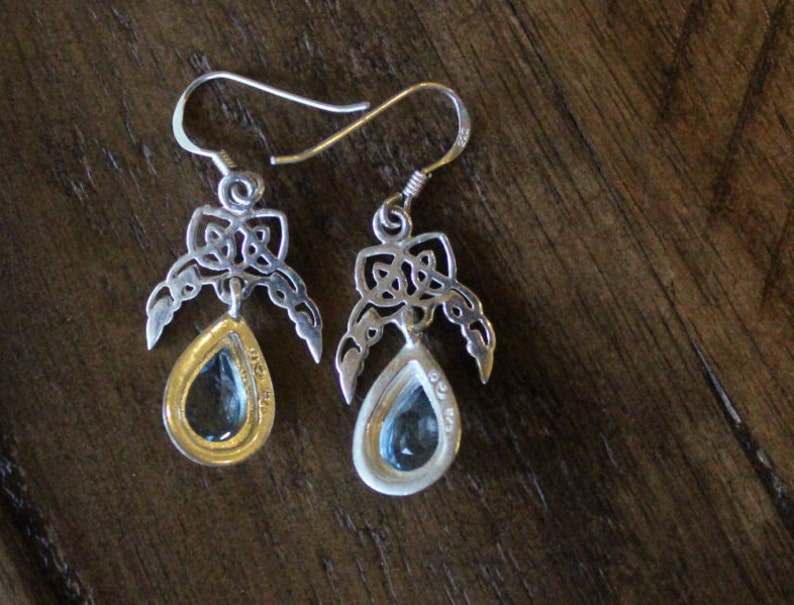 90/'s VintageFREE SHIPPING Silver Gem Earrings