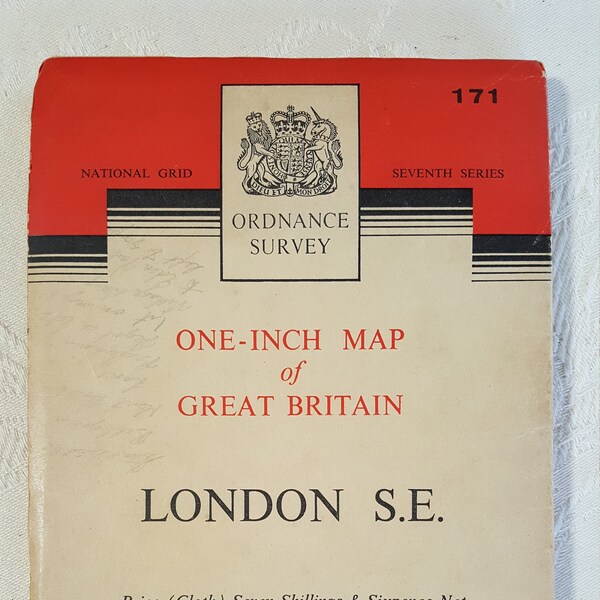 Vintage London S.E. Ordnance Survey map Rochester Tunbridge Wells Sevenoaks 1959