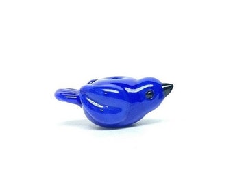 Tiny Bluebird of Happiness Made to Order, Lampwork Bluebird Bead, Little Glass Bird, Miniature Bird