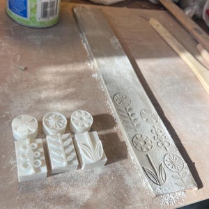 Sellos de textura floral para cerámica