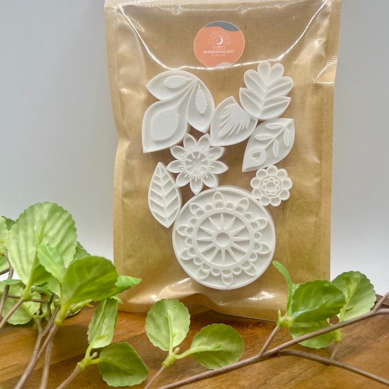 Modular Botanical Folk Art Stamp Set - Etsy