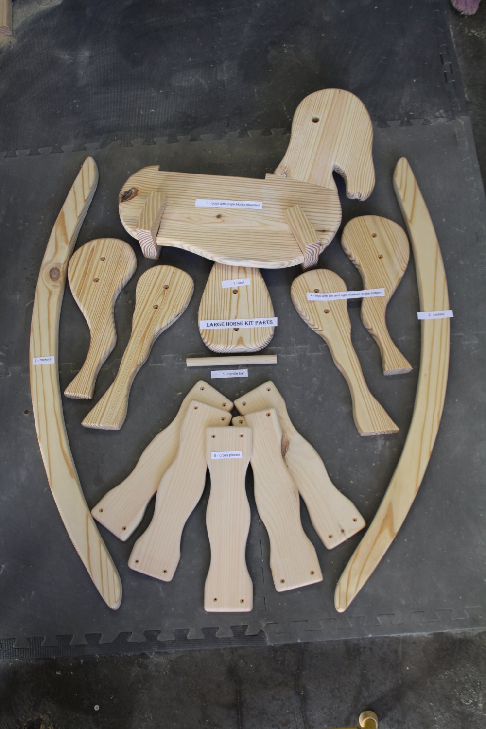 Large unassembled rocking horse kit | Etsy