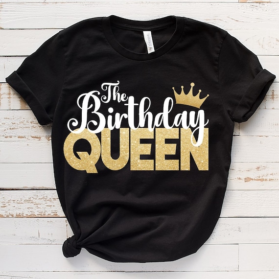 Birthday Queen Shirt/ Womens Birthday Shirt / Glitter - Etsy