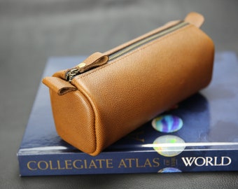 Leather Cosmetic Bags, Leather Pencil  Case,  Pen Pouch, Small Travel Bag, Leather Cord Holder