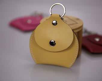 Leather Coin Purse, Leather Mini Bag, Leather Earphone Case, Leather Keychain