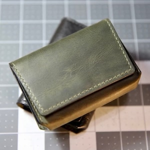 Tarjetero de piel, minibilletera para hombre