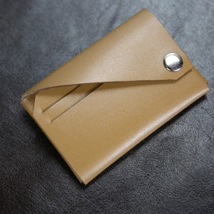 Cartera delgada de cuero, cartera plegable de cuero, mini portatarjetas, mini billetera para hombre, portamonedas de cuero