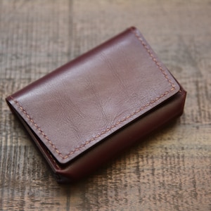 Titular de la tarjeta de visita de cuero, titular de la tarjeta de becerro francés, mini cartera de los hombres, caja de la tarjeta personalizada