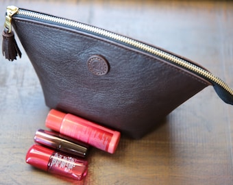 Estuche de cuero para cosméticos, Estuche de viaje de cuero, Estuche de cuero para cosméticos, Estuche de cuero para maquillaje