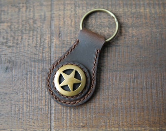 Leather key fob, Leather keychain, Leather key ring
