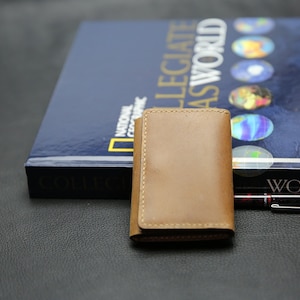 Tarjetero de piel, Mini Cartera para hombre