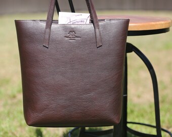 Leather Zipper Tote Bag, 100% Handmade Leather Tote Bag, Leather Shopping Bag, Mothers Day Gift Ideas