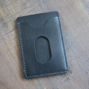 Cartera delgada de cuero, Cartera de bolsillo delantero, Mini tarjetero, Mini Cartera de hombre