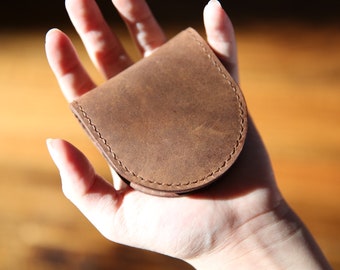 Leather Coin Pouch, Leather Coin Purse, Leather Coin Case