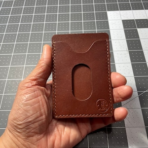 Cartera delgada de cuero, Cartera de bolsillo frontal, Mini tarjetero, Mini cartera de hombre, Mini cartera personalizada