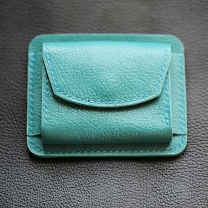 Minicartera de piel, Cartera de piel con monedero, Tarjetero de piel