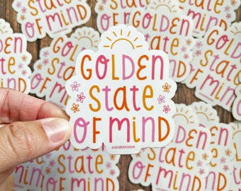 Golden State of Mind | Vinyl Sticker | Clear Sticker | Laptop Sticker | Cute Sticker | California Sticker