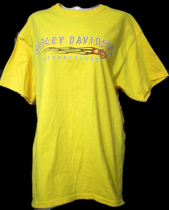 Items similar to Harley-Davidson Motorcycle Yellow Graphic Tee T-Shirt ...