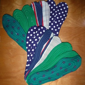 Washable padded or terry inner soles