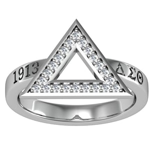 Delta Sigma Theta Sterling Silver Triangle Ring  - R002