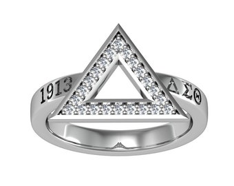 Delta Sigma Theta Sterling Silver Triangle Ring  - R002