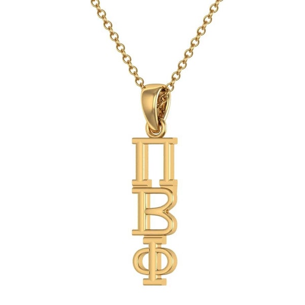 Pi beta phi pendant, sterling silver with yellow gold plating