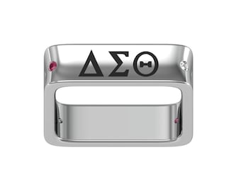 Delta Sigma Theta Sterling Silver Fancy Square Ring - R012