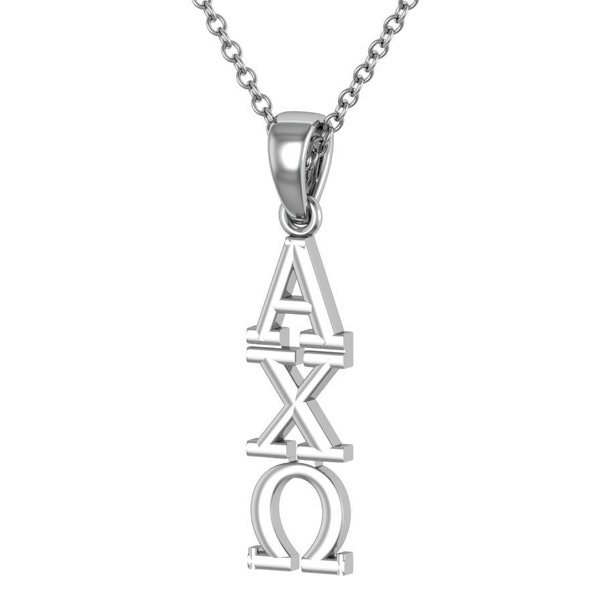 Alpha Chi Omega Necklace - Sterling Silver / Alpha Chi Necklace / A Chi O Lavalier / Big Little Gift / Sorority Jewelry /AXO Gifts