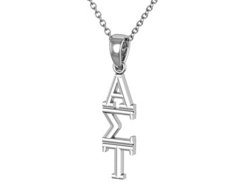 Alpha Sigma Tau Necklace - Sterling Silver / AST Necklace / AST Lavalier / Big Little Gift / Sorority Jewelry