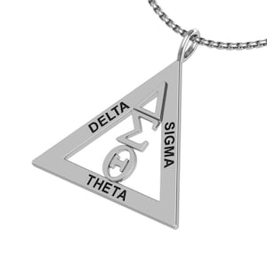 Delta sigma theta sterling silver  classic triangle necklace - p022