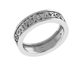 Delta sigma theta sterling silver eternity ring with white crystal - r011