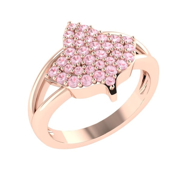 Ivy design with iced out crystal sterling silver ring with rose gold plated (R013)