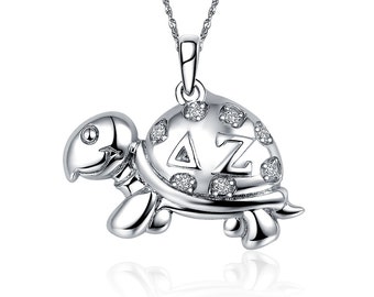 Delta Zeta Lavalier - Turtle Design Sterling Silver  (DZ-P005)