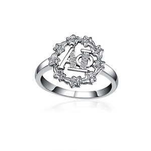 Alpha Phi Ring - Ivy Leaf Design Sterling Silver (AP-R002)