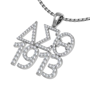 Delta sigma theta 1913 sterling silver necklace - (p023)