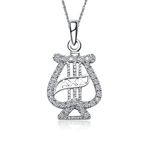 Alpha Chi Omega Lavalier - Lyre Design Sterling Silver  (ACO-P004)