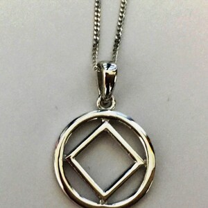 Narcotics Anonymous Necklace - 1/2" NA Silver Pendant