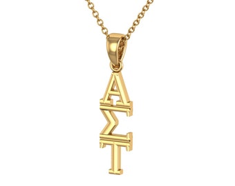 Lex & Lu LogoArt Gold Plated Sterling Silver Alpha Sigma Alpha Large Enamel Pend w/Necklace LAL157619 Lex & Lu LogoArt Gold Plated Sterling Silver Alpha Sigma Alpha Large Enamel Pend w/Necklace LAL157619