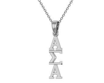 Lex & Lu LogoArt Gold Plated Sterling Silver Alpha Sigma Alpha Large Enamel Pend w/Necklace LAL157619 Lex & Lu LogoArt Gold Plated Sterling Silver Alpha Sigma Alpha Large Enamel Pend w/Necklace LAL157619
