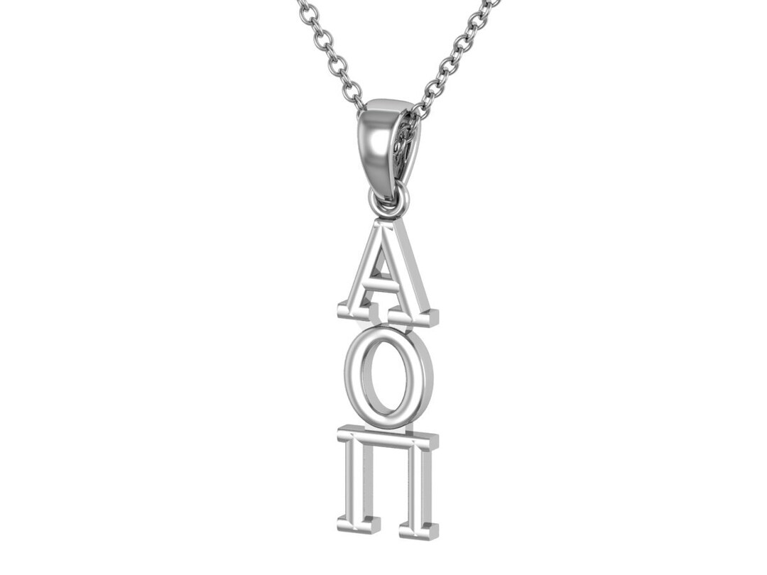 Alpha Omicron Pi Necklace Sterling Silver / Aopi Necklace / Aopi