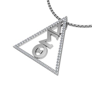 Collier triangle classique delta sigma thêta en argent sterling - p026