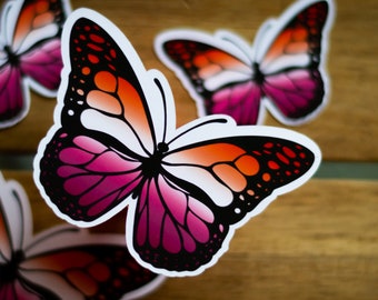 Lesbian Pride Butterfly Sticker, LGBTQ