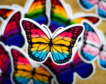 Subtle Butterfly Pride Sticker, LGBT, Pride Flag, Pan Pride