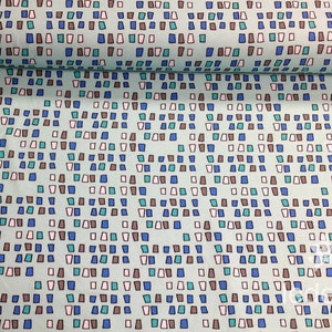 Jersey Window City Blueberry Star Combi Fabric